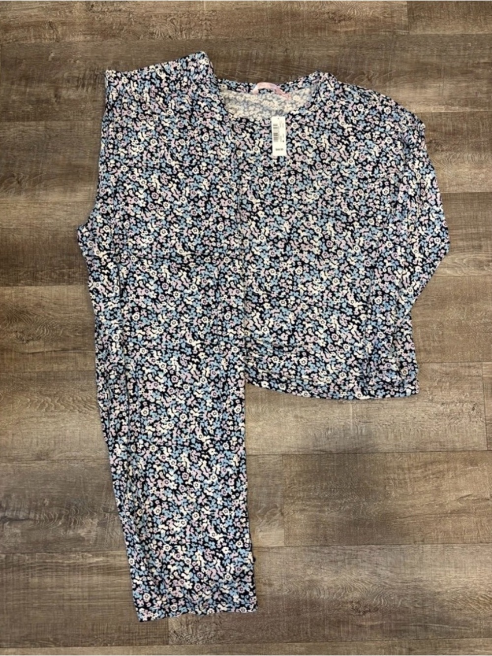 La Vie En Rose Navy & Light Pink Floral Pajama Set